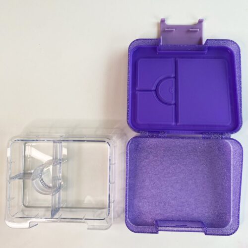 Παιδικό δοχείο φαγητού Μόβ Tritan Small glitter με 4 χωρίσματα